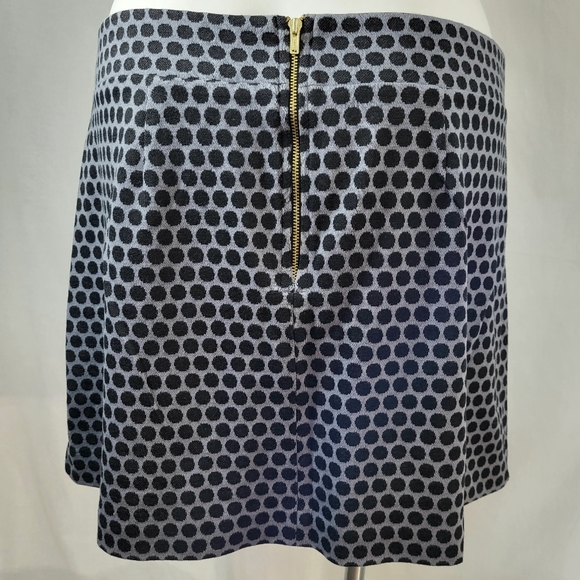 Gap A Line Short SKIRT Womens Size XXL Gray Black Polka Dots Back Zip - Picture 3 of 16